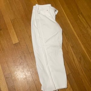 White crop/ankle Silver jeans.